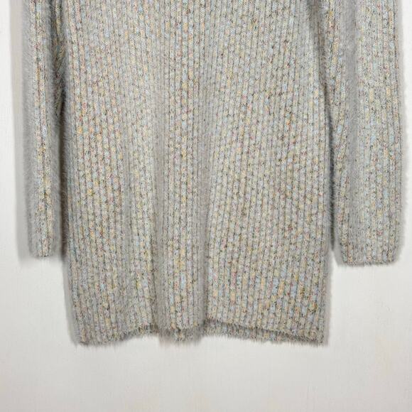 Lulus Sweet Whispers Sweater Dress Med Ivory Turtleneck Soft Cozy Eyelash Knit - Picture 7 of 11